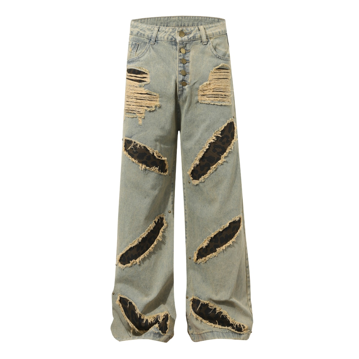 Men'S Fashion Khaki Pants - Американские модные джинсы 18ss с эффектом