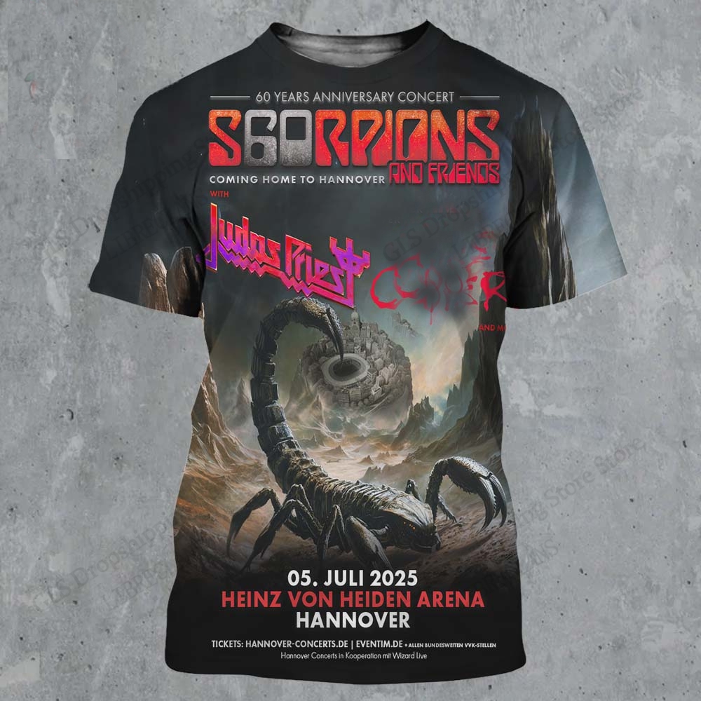 Men'S Fashion Over 60 - Новая футболка с 3D-принтом группы Scorpions