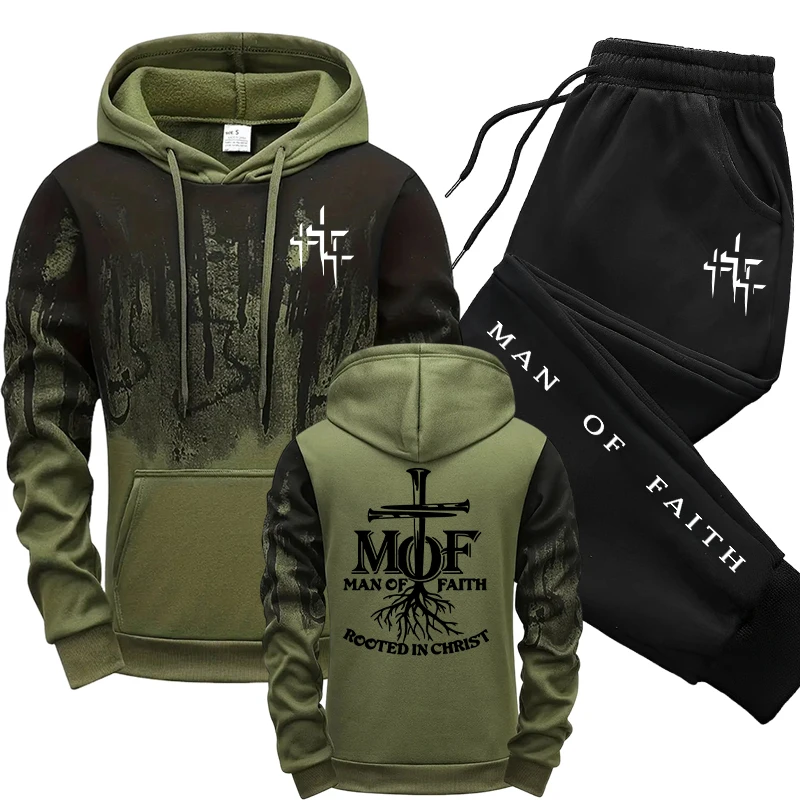 Mens Fashion Casual 2026 - Мужской спортивный костюм Man of Faith: