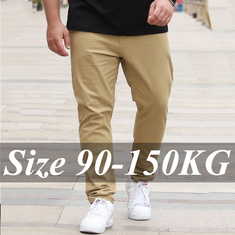 Men'S Fashion Khaki Pants - Мужские брюки размера плюс 36-50, прямые