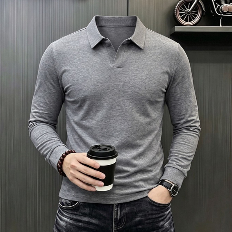 Men'S Fashion 2025 - Мужская деловая повседневная футболка с длинным