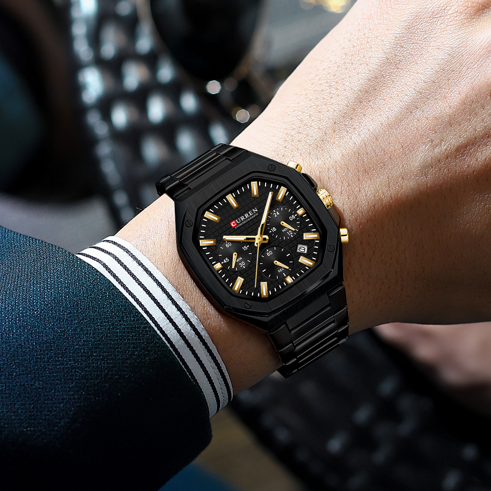 CURREN Роскошные квадратные ча – обзор и цена Mens Fashion Watch